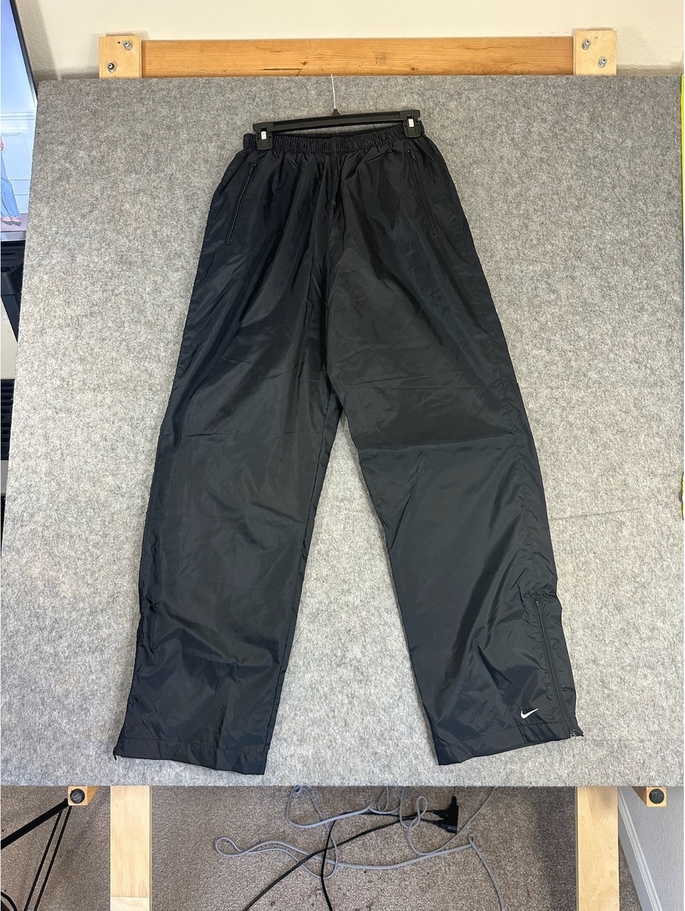 Vintage Nike Black Track Pants Lined Size Medium